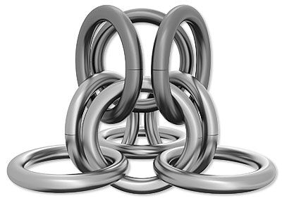 Inverted round chainmaille weave